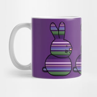 Easter Bunny likes Three Bunnies Lavender Stripes Mug